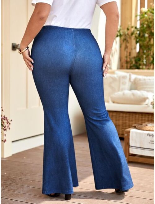 EMERY ROSE Plus High Waist Flare Leg Pants