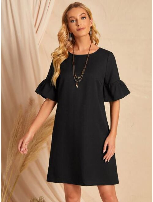 EMERY ROSE Solid Bell Cuff Tunic Dress