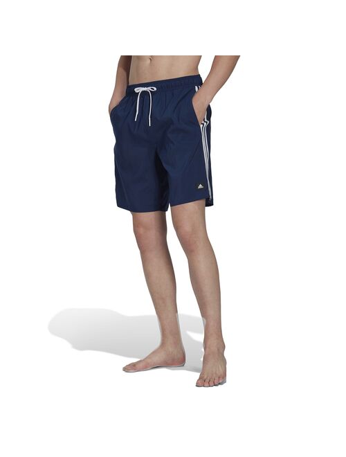 Men's adidas 3 Stripe Classic Swim Trunks