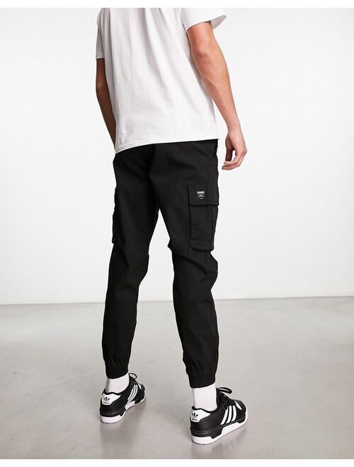 Pull&Bear cargo pants in black