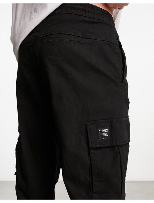 Pull&Bear cargo pants in black