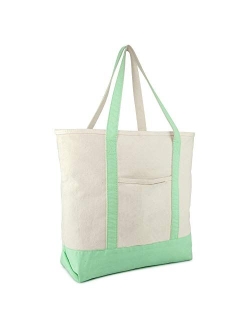 22" Heavy Duty Cotton Canvas Tote Bag (Zippered)