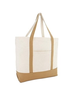 22" Heavy Duty Cotton Canvas Tote Bag (Zippered)