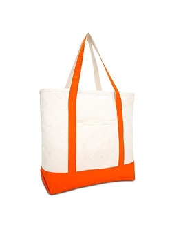 22" Heavy Duty Cotton Canvas Tote Bag (Zippered)