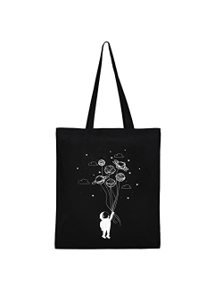 Eco Right Aesthetic Canvas Tote Bag for Women, Cute, Trendy & Reusable Cotton Bags for School, Shopping, Gym, Library and Beach, Perfect for Groceries, Gifts for Teachers