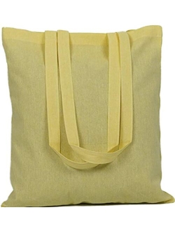 ECOFACTORYDIRECT 12 Pack NATURAL Color Cotton Bag - 15" X 16" reusable grocery bags 5.5 oz cotton canvas tote eco friendly super strong reusable washable (NATURAL, 12)