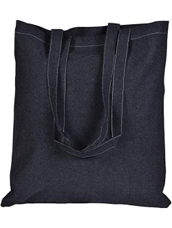 ECOFACTORYDIRECT 12 Pack NATURAL Color Cotton Bag - 15" X 16" reusable grocery bags 5.5 oz cotton canvas tote eco friendly super strong reusable washable (NATURAL, 12)