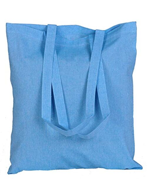 ECOFACTORYDIRECT 12 Pack NATURAL Color Cotton Bag - 15" X 16" reusable grocery bags 5.5 oz cotton canvas tote eco friendly super strong reusable washable (NATURAL, 12)