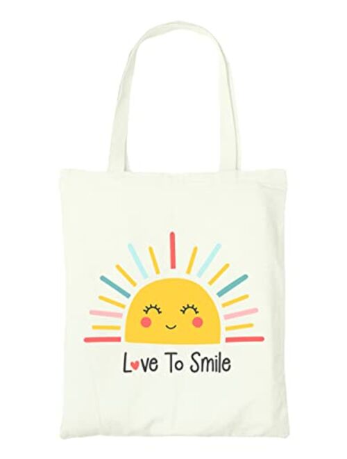 CurryFerry Cute Beach Tote Bag for Women - Canvas Tote Bag - Reusable Shopping Bags for Grocery Utility Teacher College