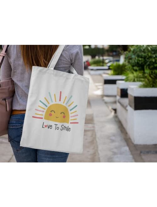 CurryFerry Cute Beach Tote Bag for Women - Canvas Tote Bag - Reusable Shopping Bags for Grocery Utility Teacher College