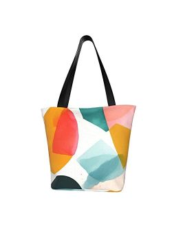 Satuiezd Abstract Shape Tote Bag for women Large Reusable Grocery Shopping Bags for Shopping Work & Beach