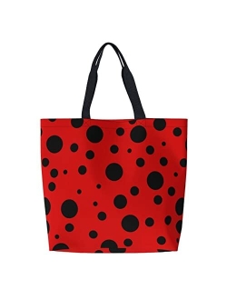 PrelerDIY Strawberry Reusable Grocery Bags - Tote Bag for Women Casual Shoulder Bag Foldable Large Shopping Bag