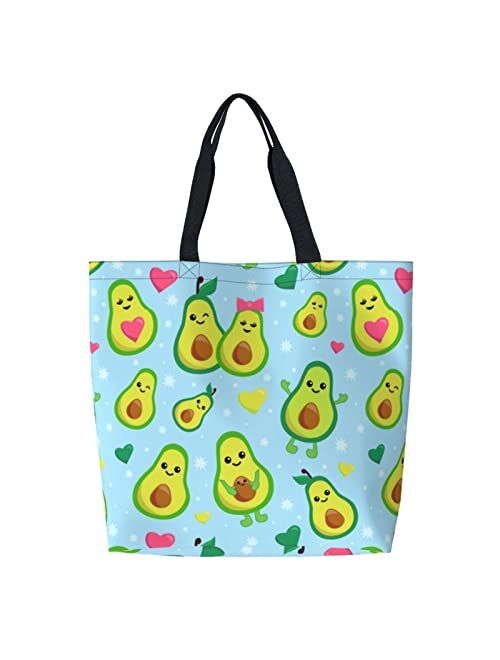 PrelerDIY Strawberry Reusable Grocery Bags - Tote Bag for Women Casual Shoulder Bag Foldable Large Shopping Bag