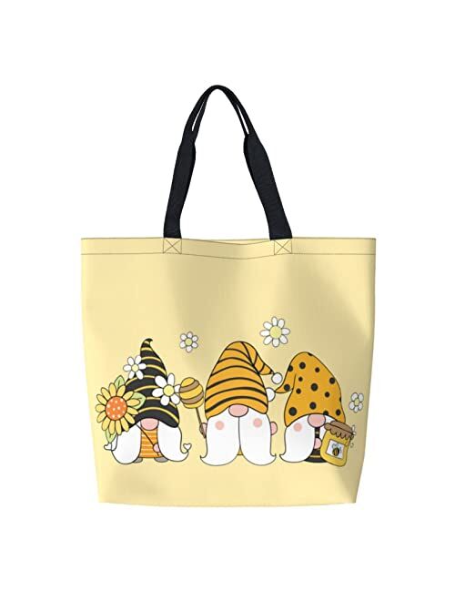 PrelerDIY Strawberry Reusable Grocery Bags - Tote Bag for Women Casual Shoulder Bag Foldable Large Shopping Bag