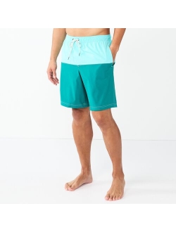 9" Full Elastic-Waistband Swim Trunks