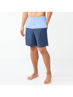 9" Full Elastic-Waistband Swim Trunks