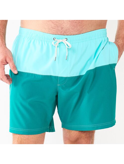 Big & Tall Sonoma Goods For Life 7" Colorblock Swim Trunks