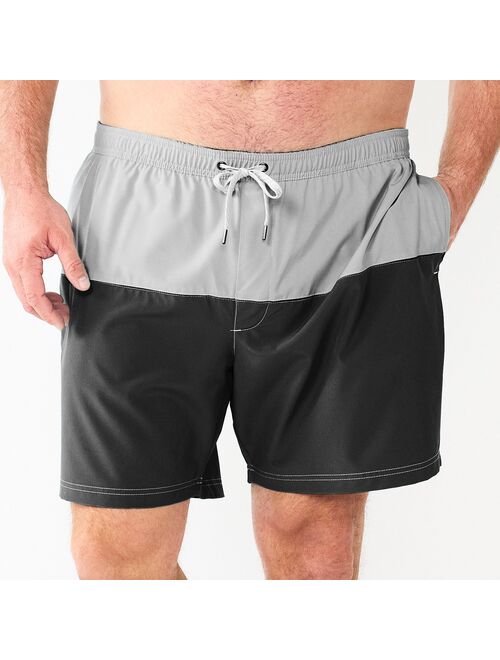 Big & Tall Sonoma Goods For Life 7" Colorblock Swim Trunks