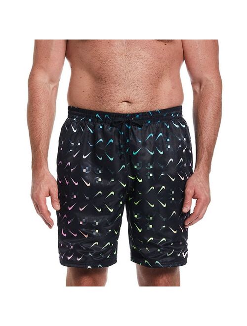 Big & Tall Nike Digi Swoosh Ombre 9" Swim Trunks