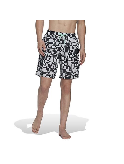 Men's adidas Shredded Check Classics Swim Trunks