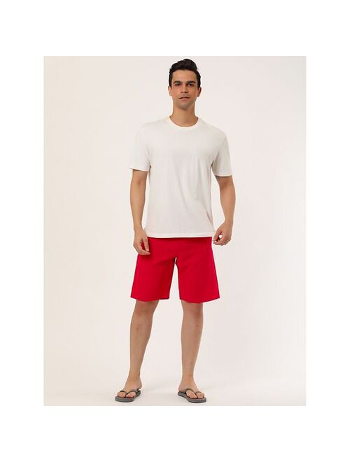 lars amadeus Men's Shorts Drawstring Swim Shorts Elastic Waist Board Shorts