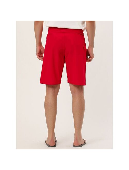 lars amadeus Men's Shorts Drawstring Swim Shorts Elastic Waist Board Shorts