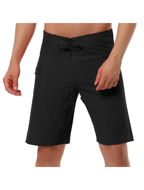 lars amadeus Men's Shorts Drawstring Swim Shorts Elastic Waist Board Shorts