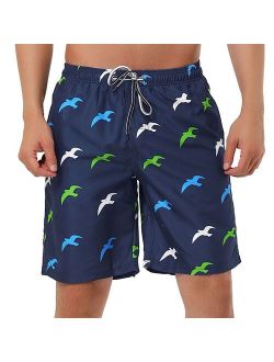 lars amadeus Men's Shorts Drawstring Board Shorts Elastic Waistband Color Block Swim Shorts