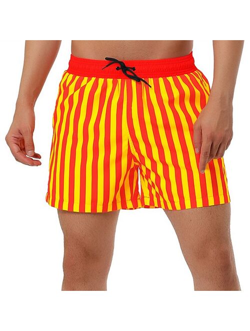 lars amadeus Men's Shorts Summer Striped Drawstring Waist Mesh Lining Swim Shorts with Pockets