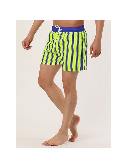 lars amadeus Men's Shorts Summer Striped Drawstring Waist Mesh Lining Swim Shorts with Pockets