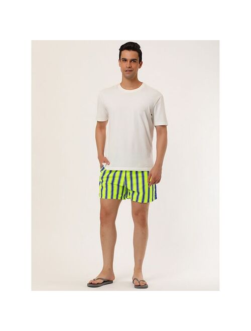 lars amadeus Men's Shorts Summer Striped Drawstring Waist Mesh Lining Swim Shorts with Pockets