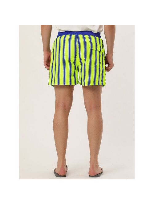 lars amadeus Men's Shorts Summer Striped Drawstring Waist Mesh Lining Swim Shorts with Pockets