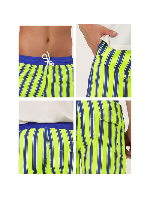 lars amadeus Men's Shorts Summer Striped Drawstring Waist Mesh Lining Swim Shorts with Pockets