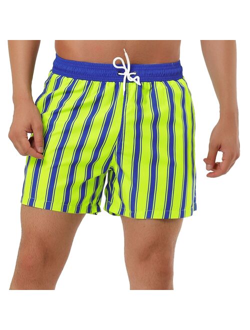 lars amadeus Men's Shorts Summer Striped Drawstring Waist Mesh Lining Swim Shorts with Pockets