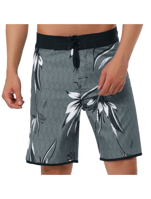 lars amadeus Men's Shorts Drawstring Swim Shorts Printed Summer Board Shorts