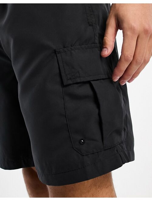New Look cargo swim shorts in black
