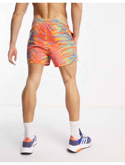 ASOS DESIGN swim shorts in short length in animal print