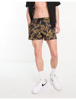 swim shorts in short length in baroque print