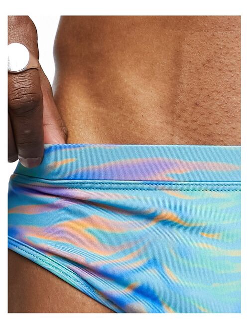 ASOS DESIGN swim trunks in tiger print