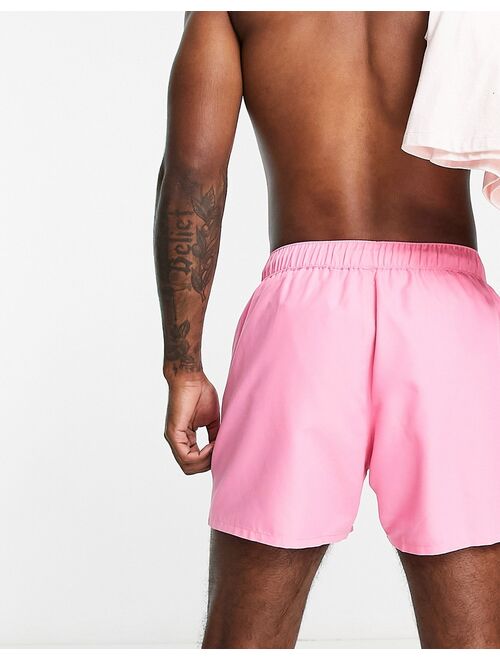 ASOS DESIGN swim shorts in short length in pink