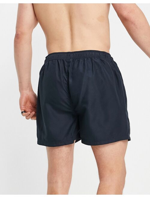 Selected Homme logo swim shorts in navy