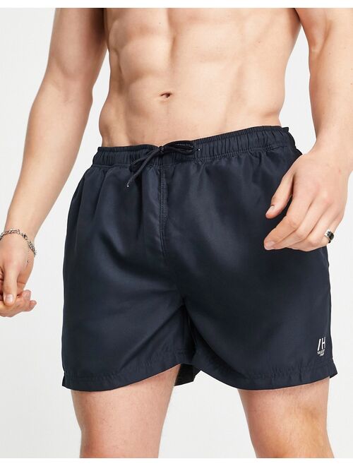 Selected Homme logo swim shorts in navy