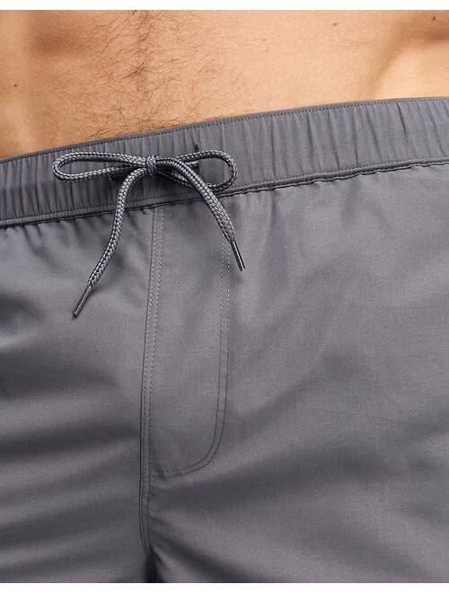 ASOS DESIGN swim shorts in long length in gray