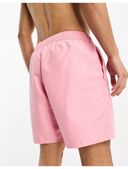 ASOS DESIGN swim shorts in mid length in pink