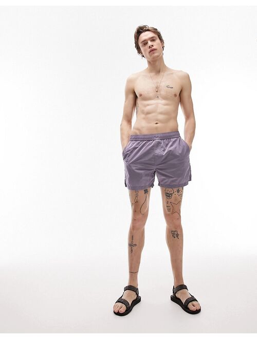 Topman tonic swim shorts in purple