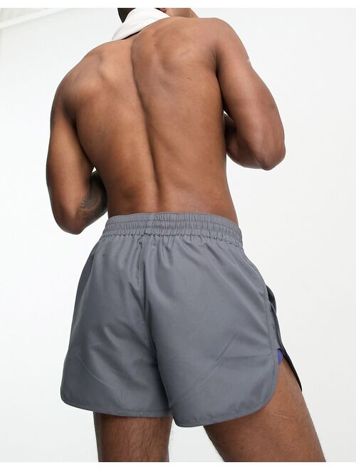 ASOS DESIGN swim shorts in super short length in charcoal