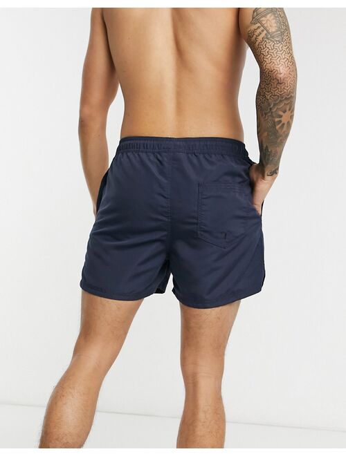 Jack & Jones Intelligence logo tape swim short in blue