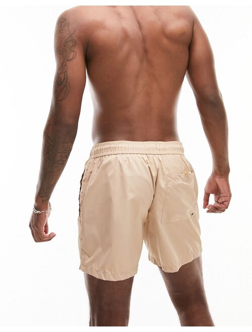 Topman 2 pack swim shorts in stone and khaki