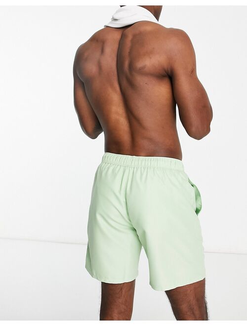 ASOS DESIGN 2 pack swim shorts in mid length in green/blue SAVE