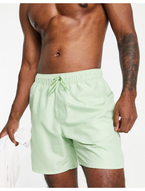 ASOS DESIGN 2 pack swim shorts in mid length in green/blue SAVE